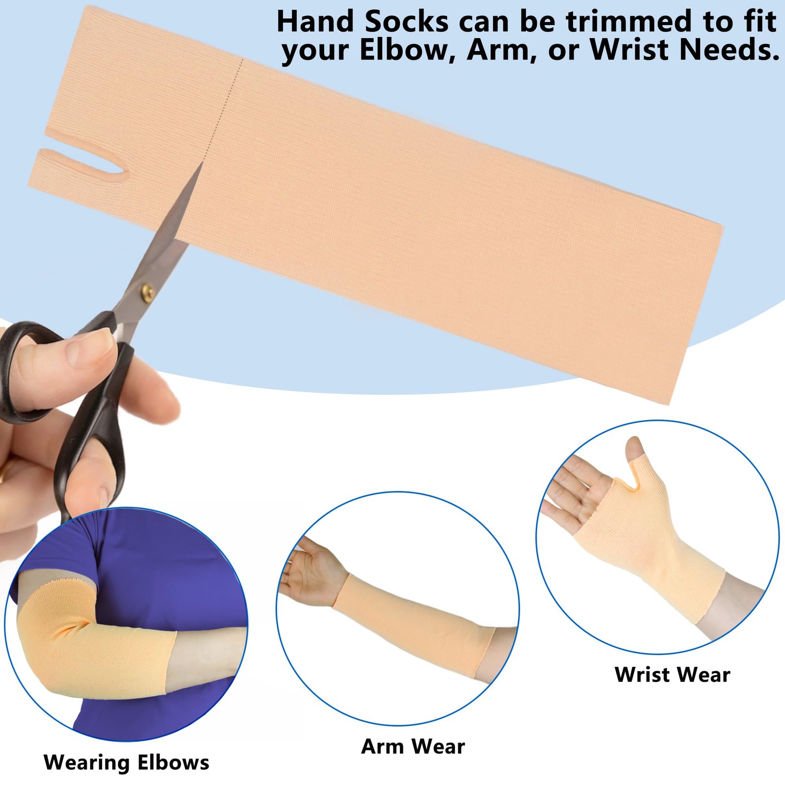 Hand Socks for Splint (Pack of 6),Elastic Stockinette Tubing,Wrist Brace with…