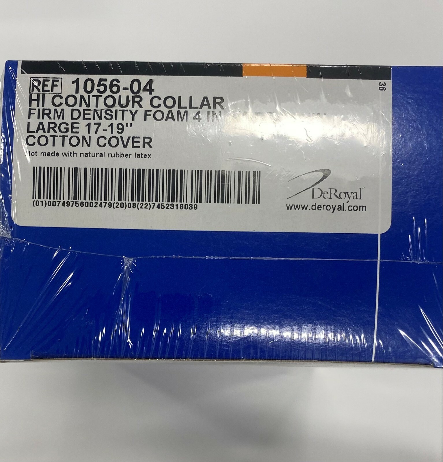 *1-Pack* DeRoyal High Contour Cervical Collar Firm Density Foam Large 1056-04