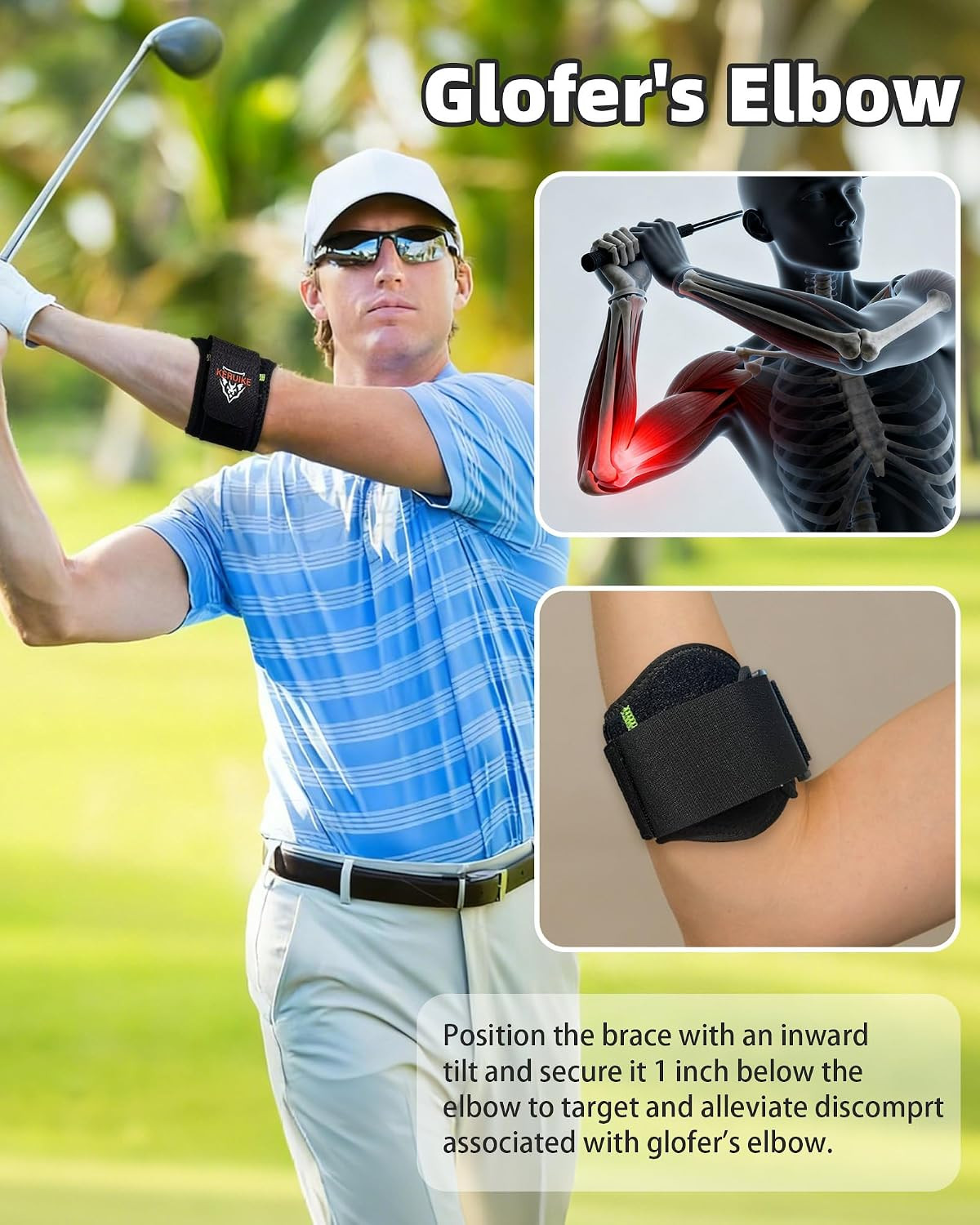 Tennis Elbow Brace for Tendonitis Adjustable Tennis Elbow Strap Golfers Elbow