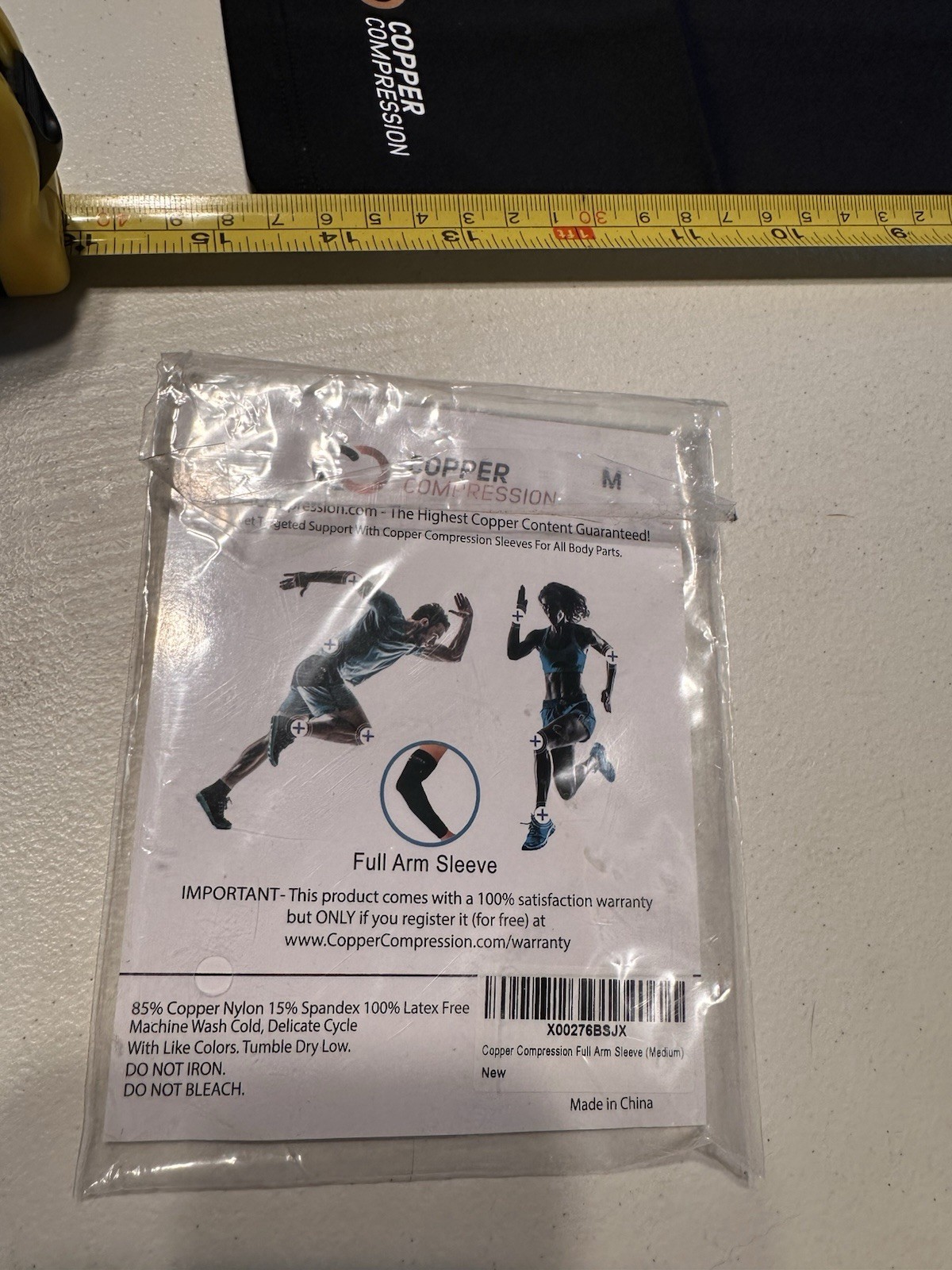Copper Compression Arm Sleeve, Black Size Med. NEW