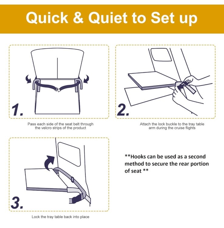 Miller Eclipse Airplane & Train Seat Extender Bed Flight Hammock Cot Reinforced