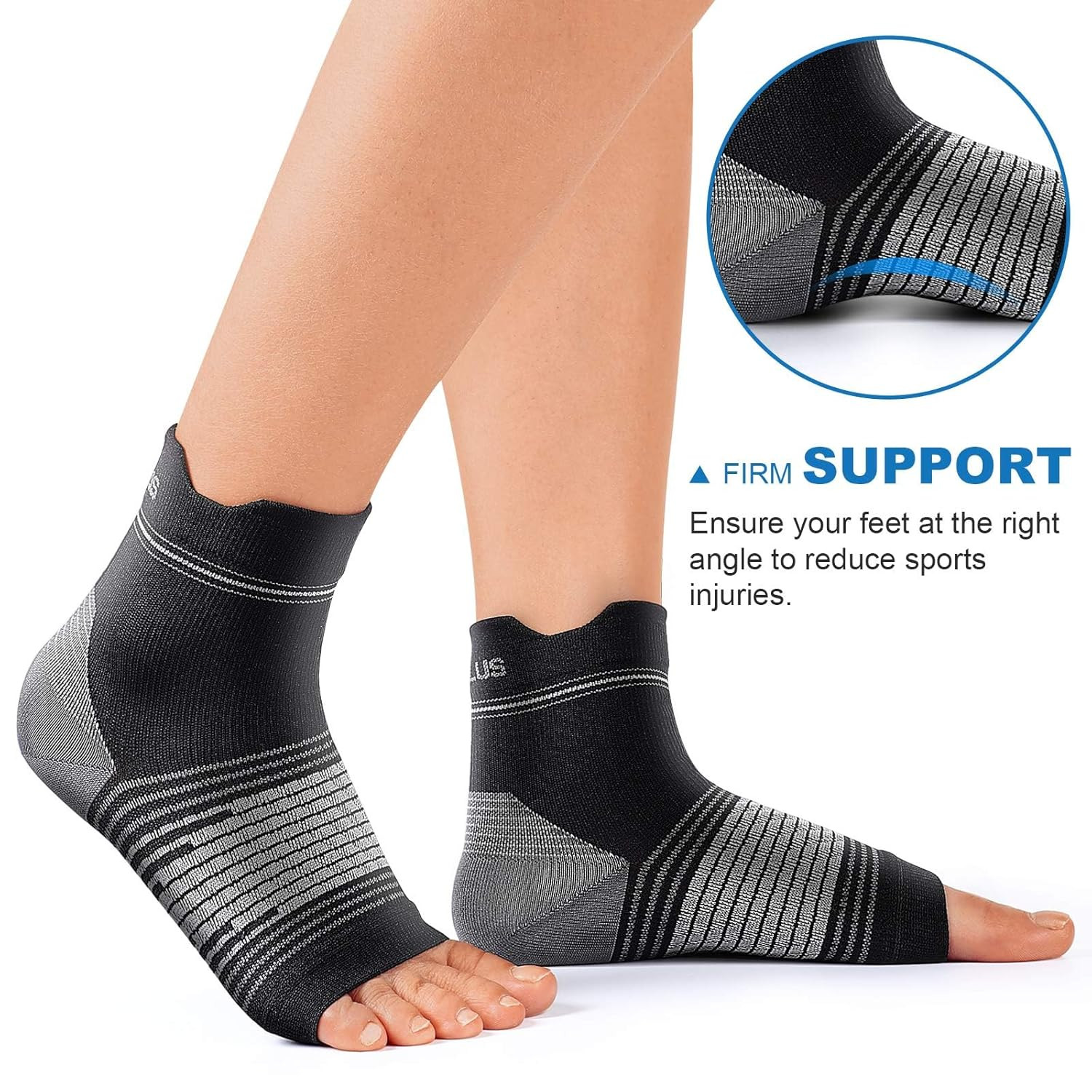 6 Pair Plantar Fasciitis Sock Compression Foot Sleeves Arch & Ankle Support XL