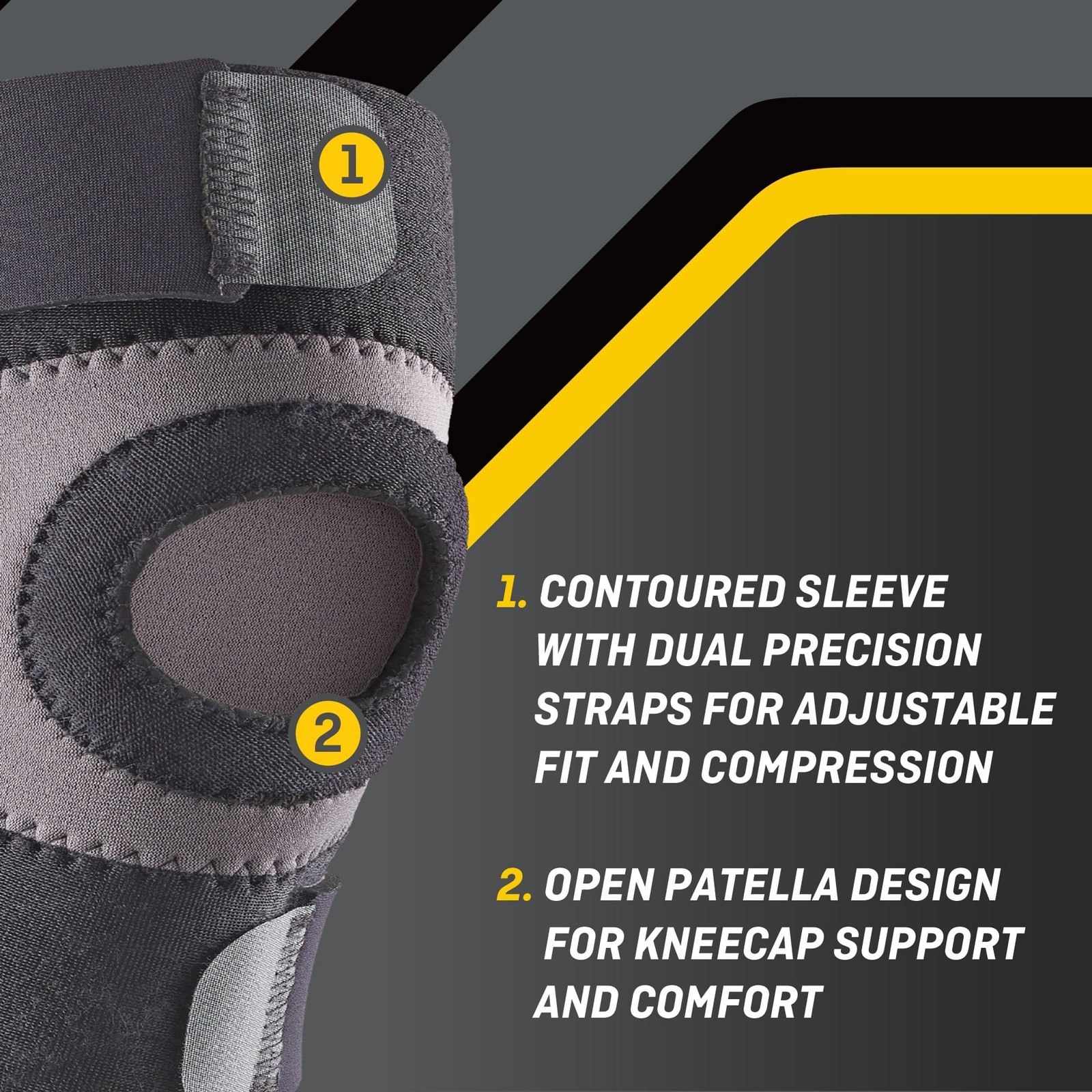 FUTURO Performance Knee Support, Ideal for General Large (Pack of 1), Black