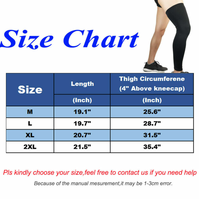 Compression Knee Support High Thigh Long Leg Sleeve Brace Basketball Unisex