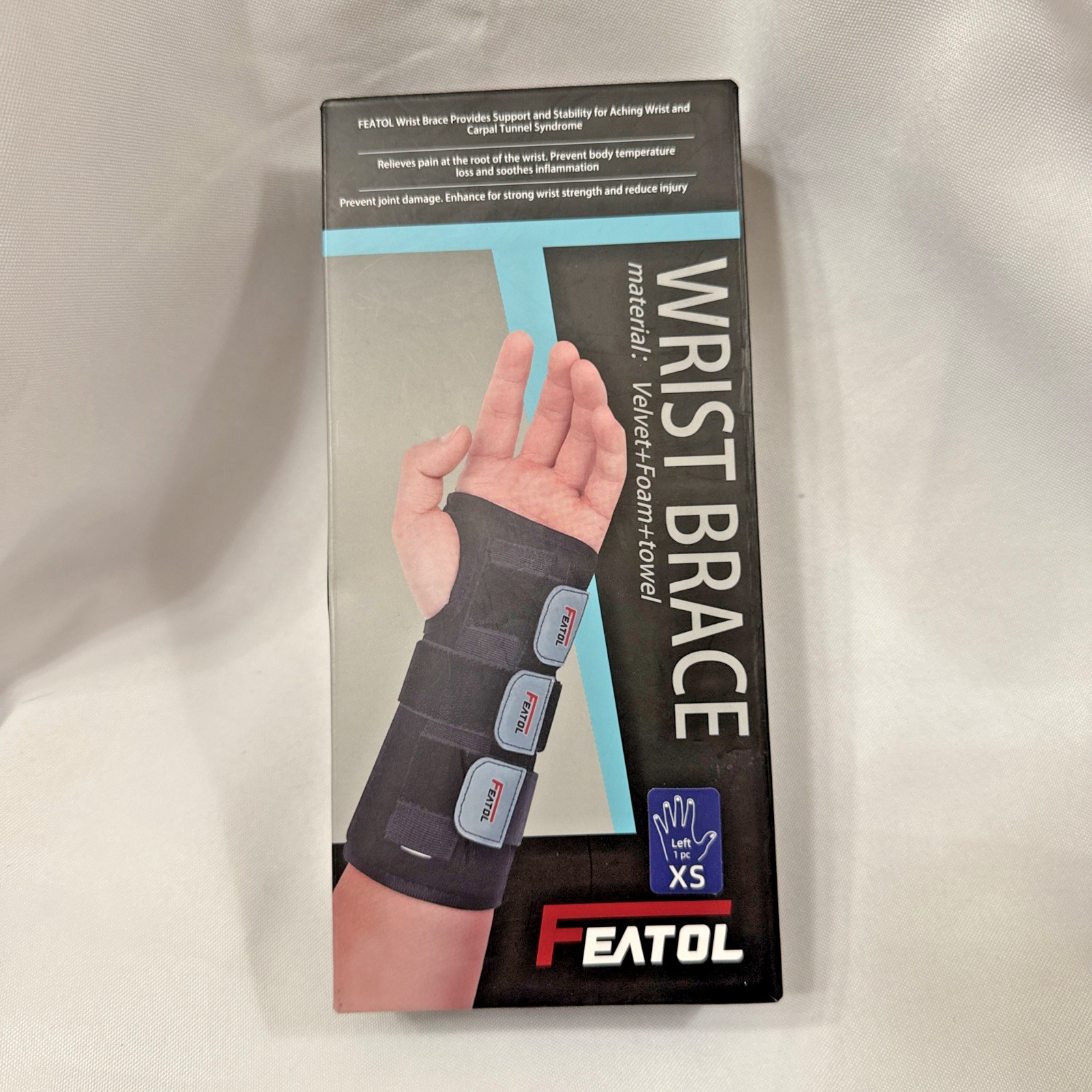 Featol Wrist Brace X-Small Left Hand Support Carpal Tunnel, Arthritis, Sprain