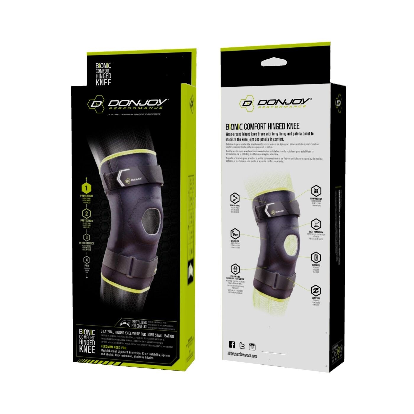 DonJoy Performance Bionic Comfort Hinged Knee Brace S/M Patella Stabilization