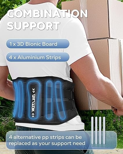 Large Back Brace Lower Back Pain Relief Adjustable Breathable By Bilitok