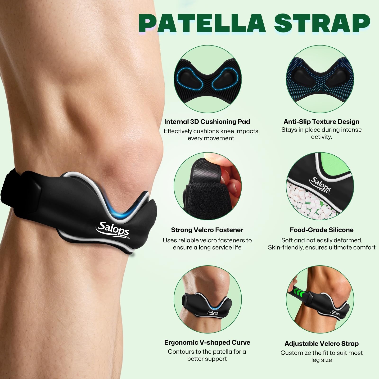 Adjustable Patellar Tendon Support Strap – Dual Pad Knee Brace for Pain Relief,