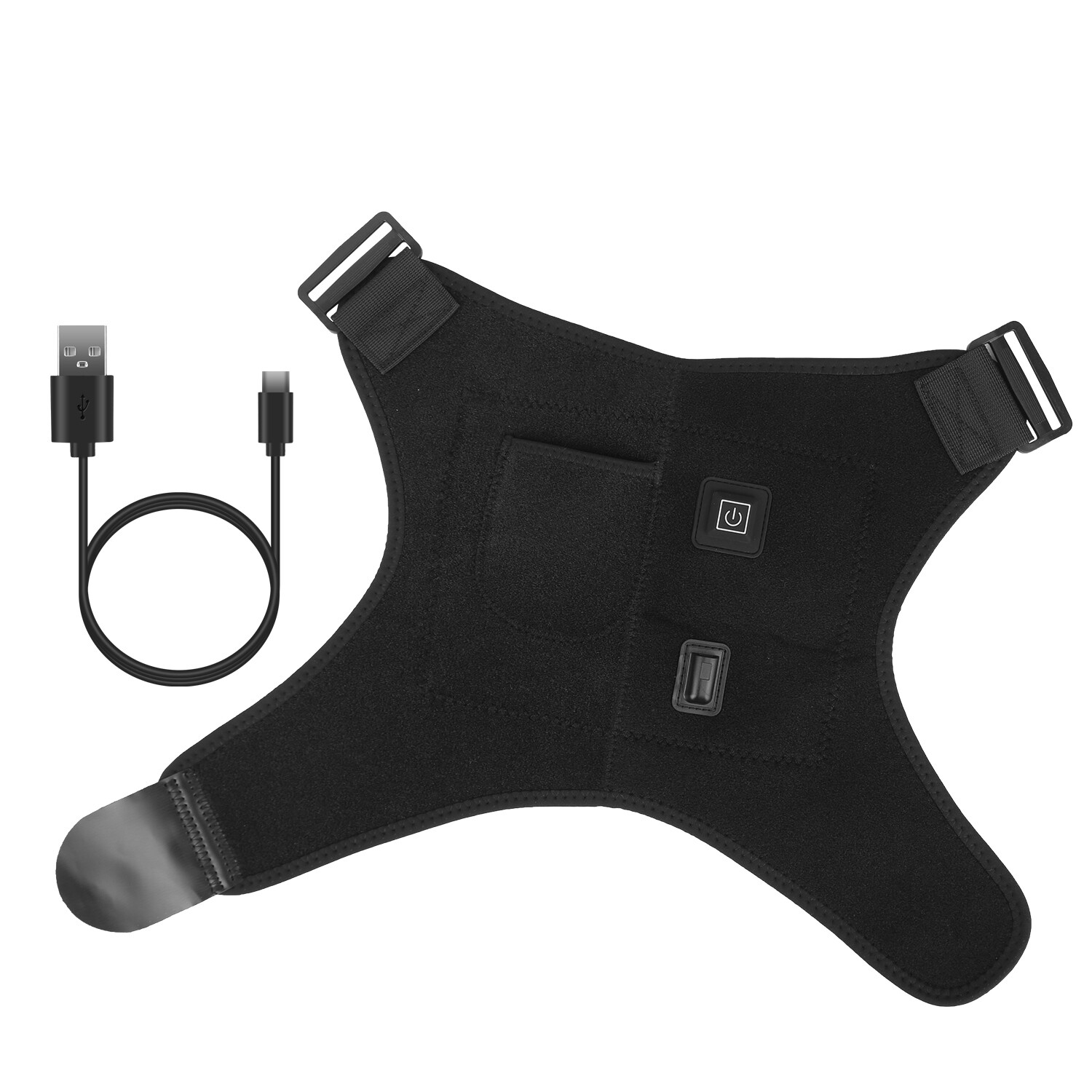Adjustable Electric Heated Shoulder Joint Pad Wrap Brace Cold/Warm Therapy 3Mode