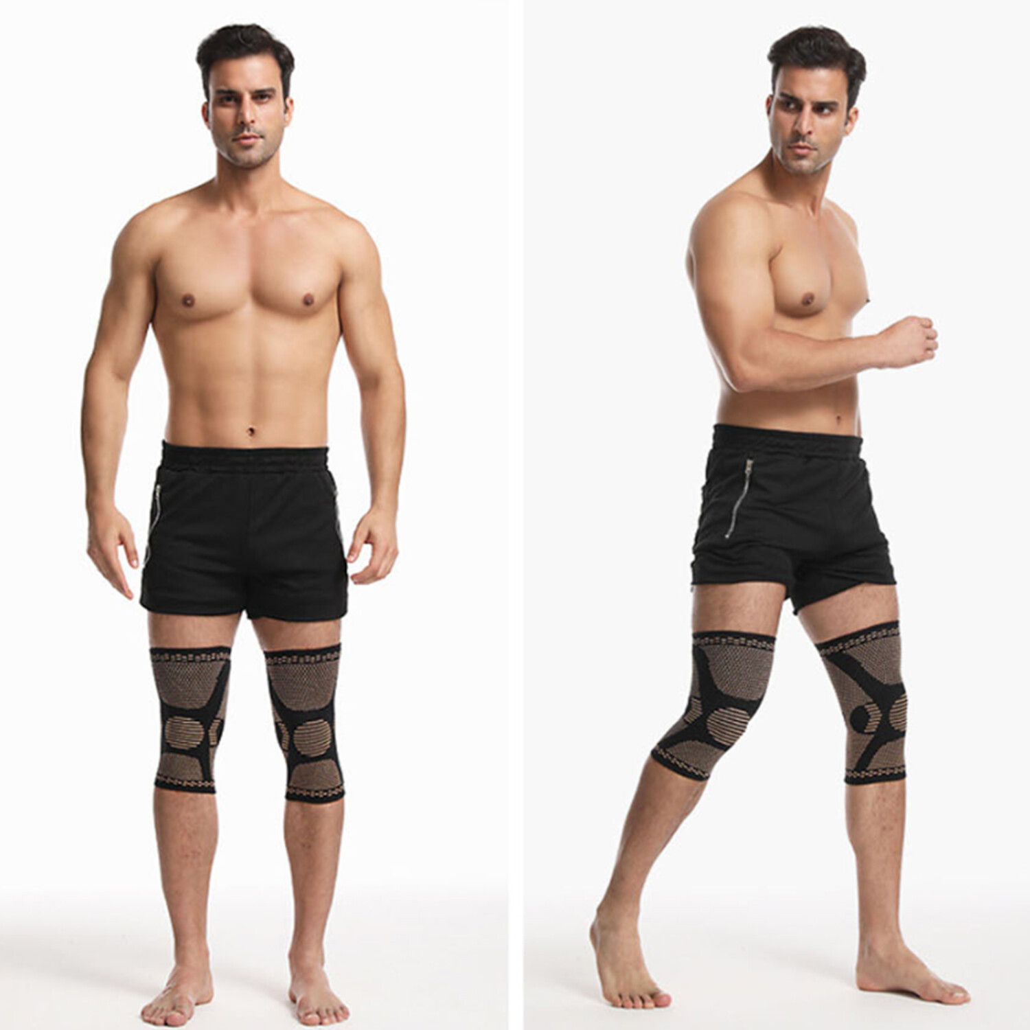 Copper Infused Knee Support Compression Sleeve Brace for Joint Pain Arthritis US