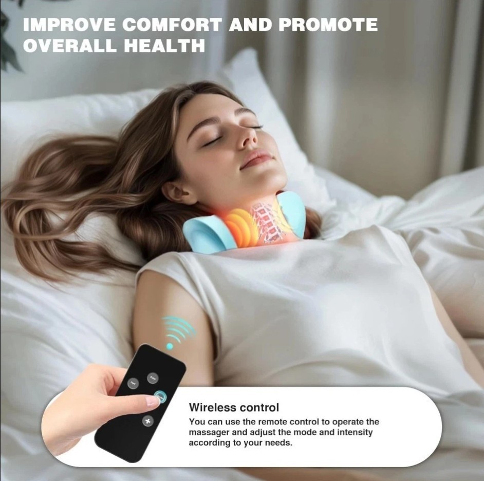Hugterra Neck Massager 2025, Neck and Shoulder Relaxer with Heat, 3 Modes, Porta