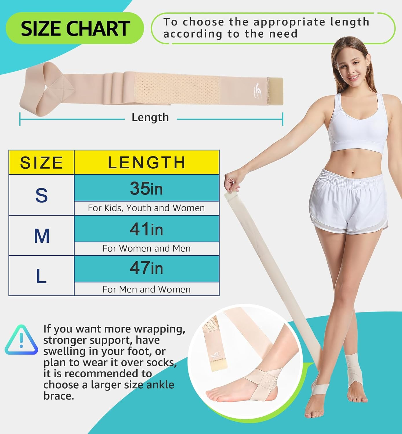 Hirui Ultrathin High-Elastic Ankle Wraps Ankle Brace for Men Women Kids, Adjusta