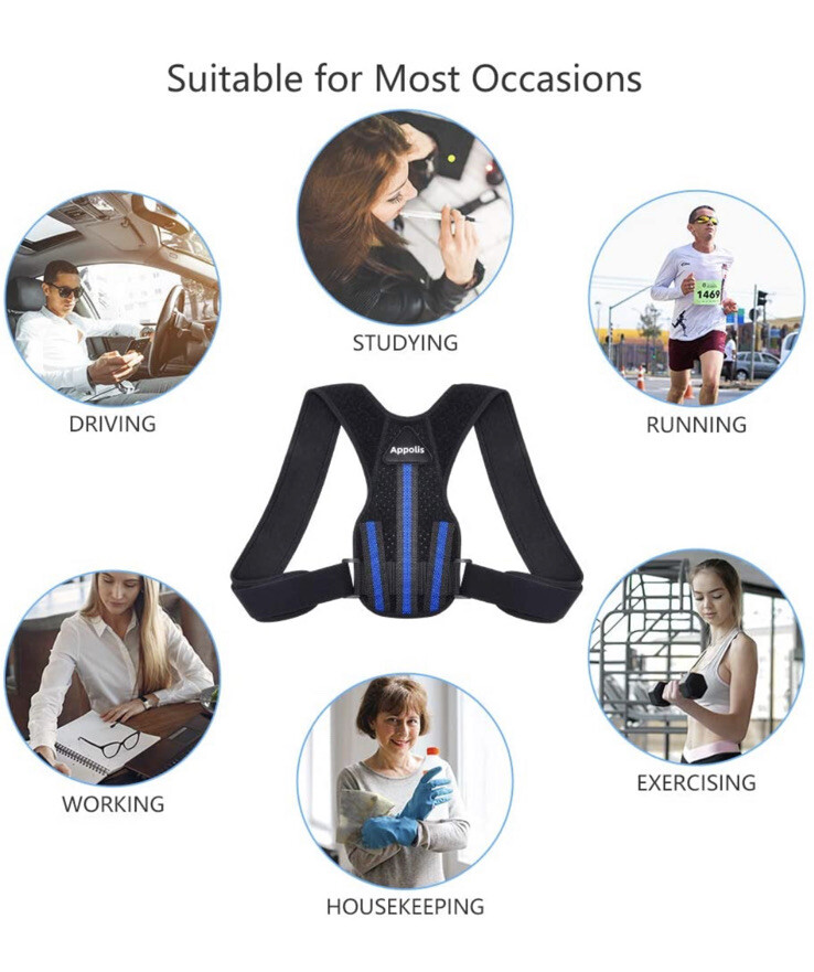Appolis Posture Corrector Adjustable Back Brace Shoulder Support Unisex 5 Star