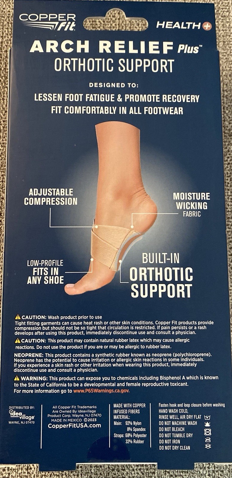 Copper Fit Health + Arch Relief Plus Orthotic Support One Size