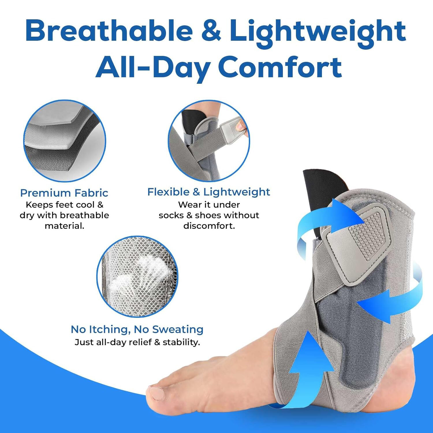 Ankle Brace Support Drop Foot Stabilizer Pain Relief Guard Compression Sprain US