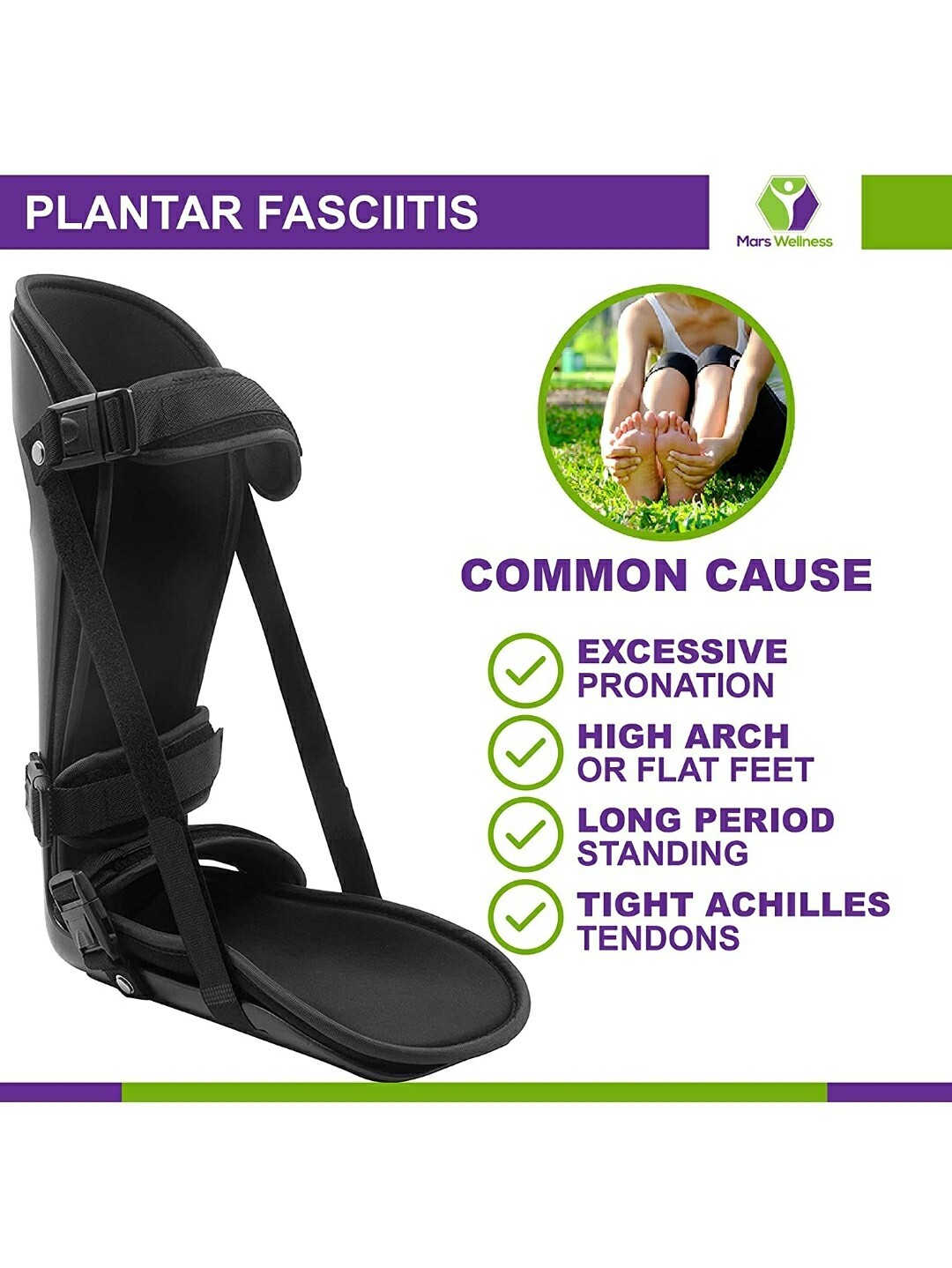 Posterior Night Splint for Plantar Fasciitis, Achilles Tendinitis, Heel Pain – S