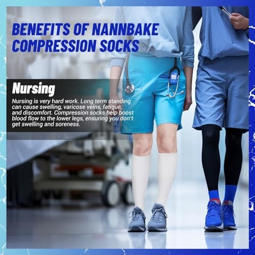 3 Pairs Compression Socks for Women & Men 15 Small-Medium 02 White/White/White