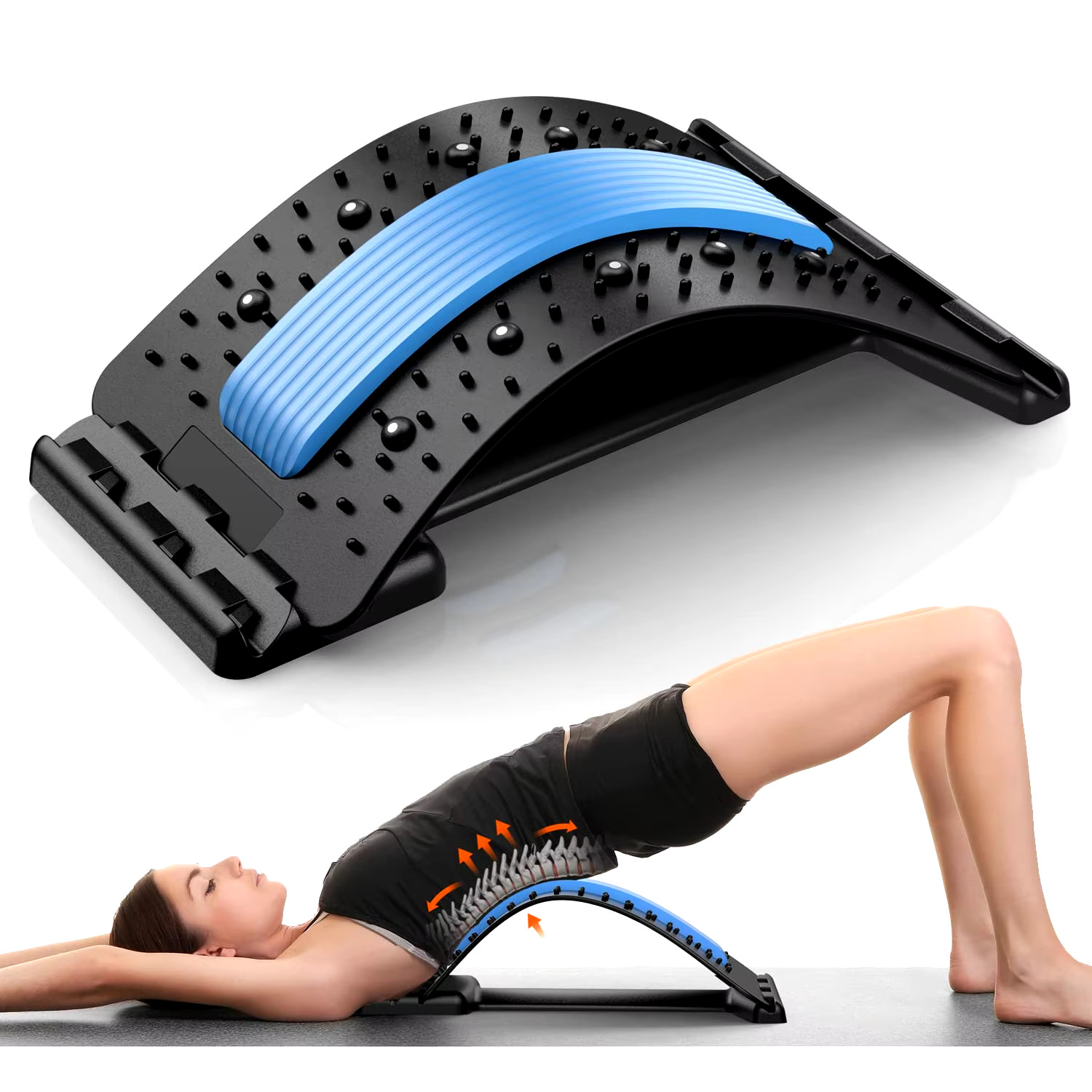 Back Stretcher for Back Pain Relief, Multi-Level Back Cracker Board, Lower and U