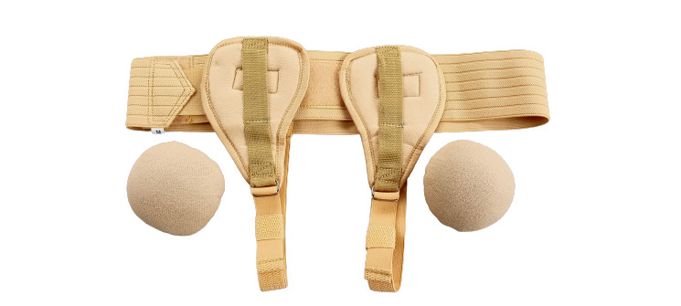 Double Inguinal Groin Hernia Support Belt Truss Brace for Men With Strap