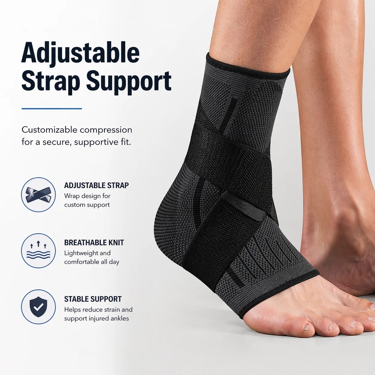 Ankle Brace Compression Sleeve Support Plantar Fasciitis Pain Relief Foot Wrap