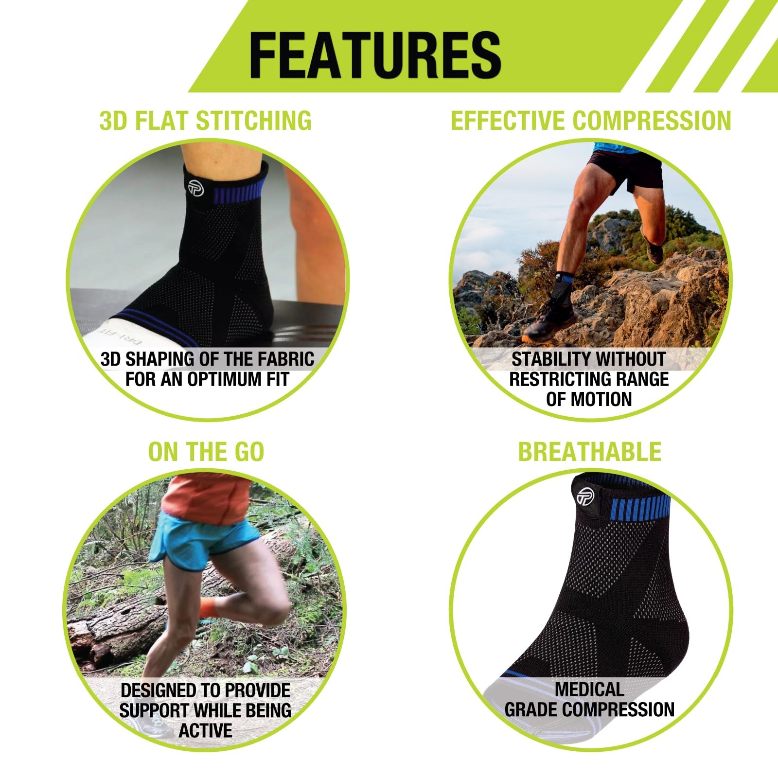 Pro Tec Athletics 3D Flat Ankle Support Customized Breathable Flex Fit