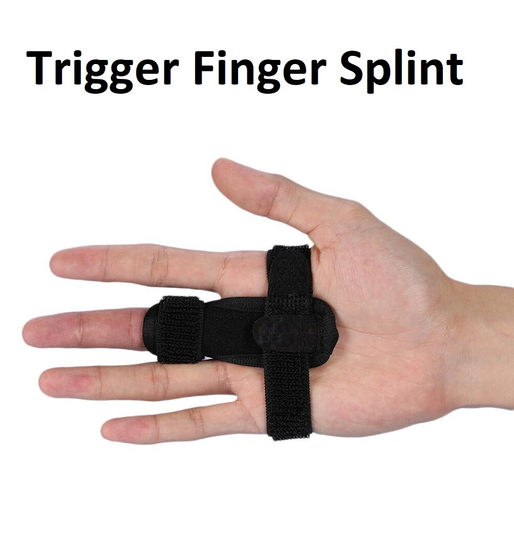 Adjustable Finger Protector Trigger Finger Splint Brace w/ Bar Hook&Loop Straps