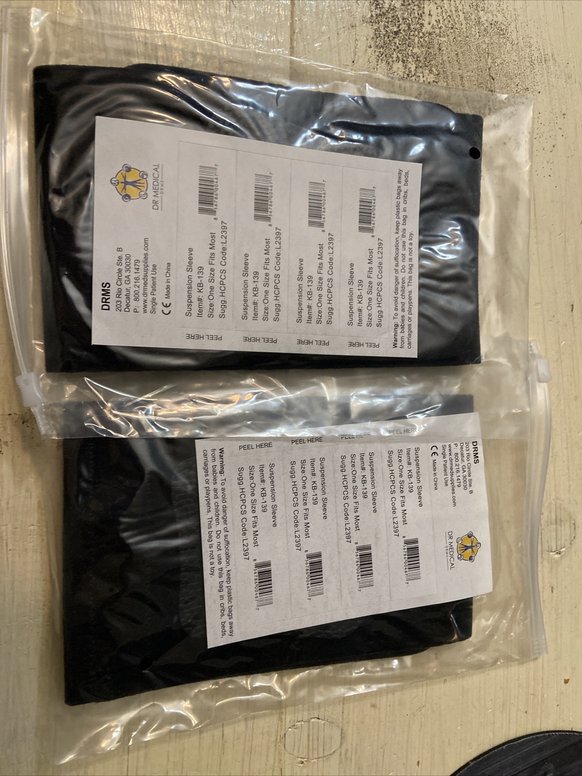 2× Dr Medical DRMS Suspension Sleeve- Black-(one size fits most)