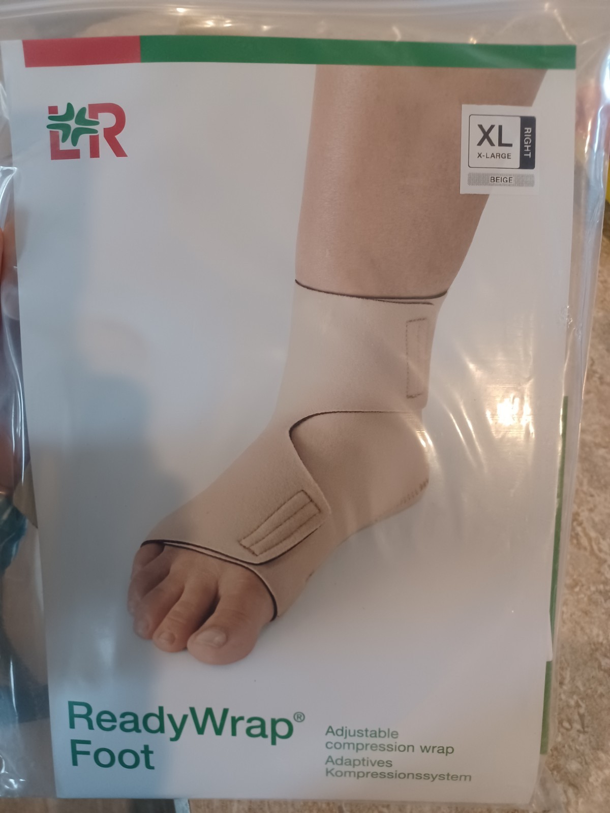 L & R READY WRAP FOOT Adjustable Compression Wrap – XLarge – Right Foot W Liner