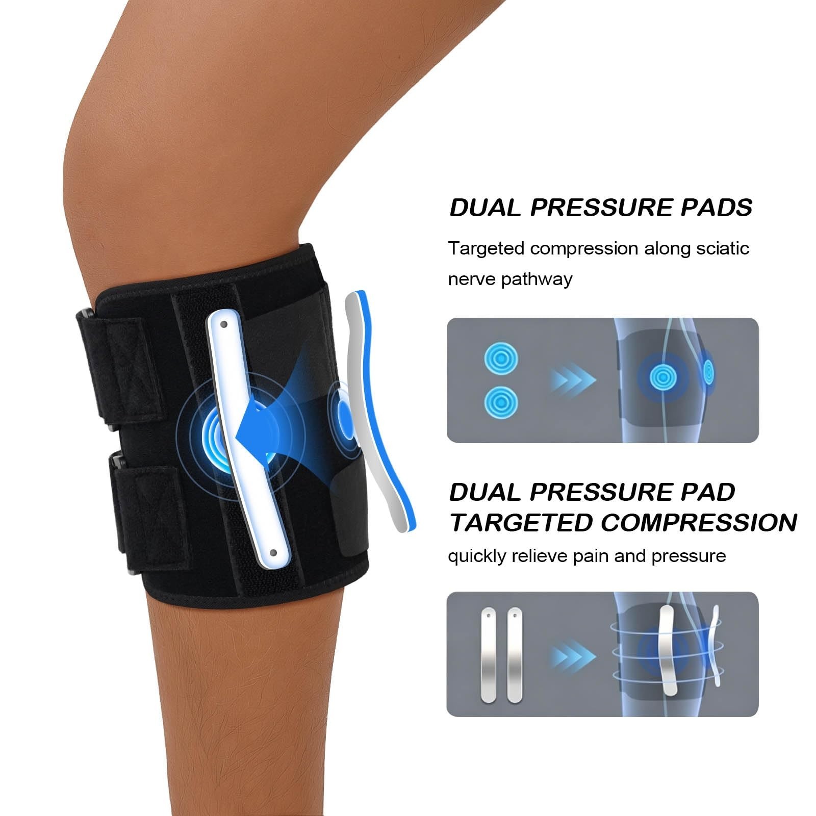 Adjustable Sciatica Pain Relief Brace with Dual Pressure Pads | Compression Wrap