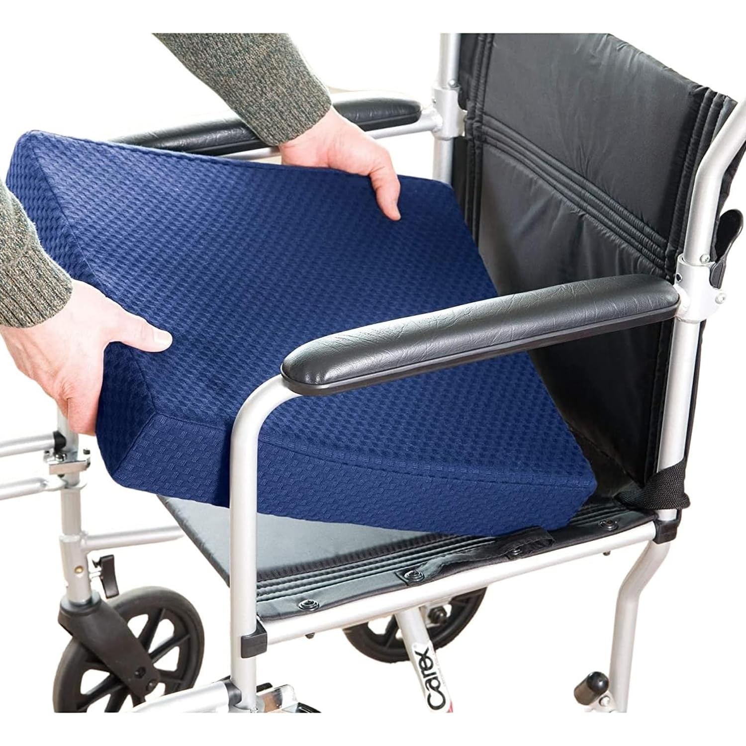 Carex Memory Foam Seat Cushion – Office Chair 1 Count (Pack of 1), Blue