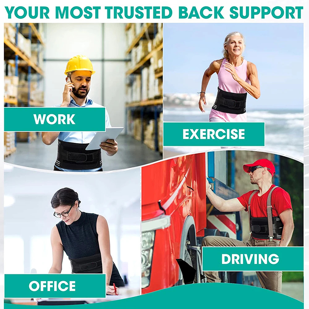 Adjustable Lower Back Brace Lumbar Support Waist Belt for Men & Women