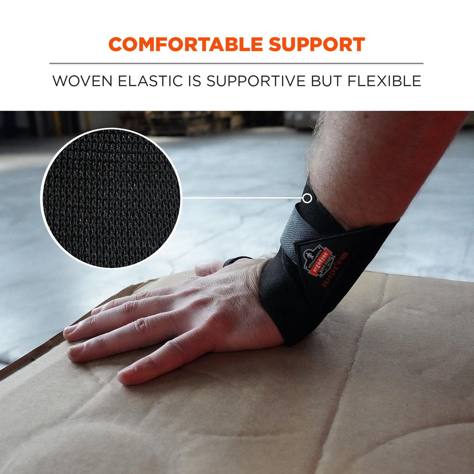 Wrist Support Wrap with Thumb Loop Adjustable Compression Brace Black S/M