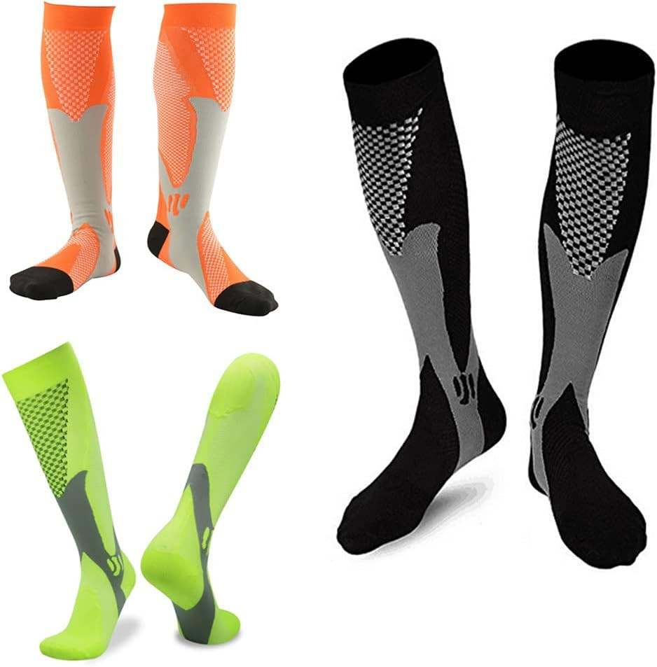 3 Pair Sport Compression Socks Men Women, Compression Stocking Nurse Socks for E