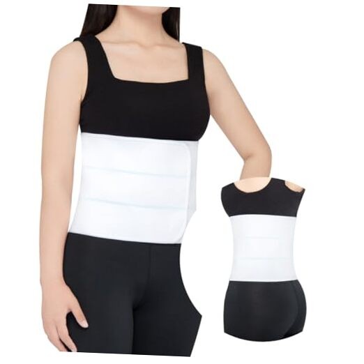 Abdominal Binder Post Surgery Compression Support | Stomach M / 30″-45″ White