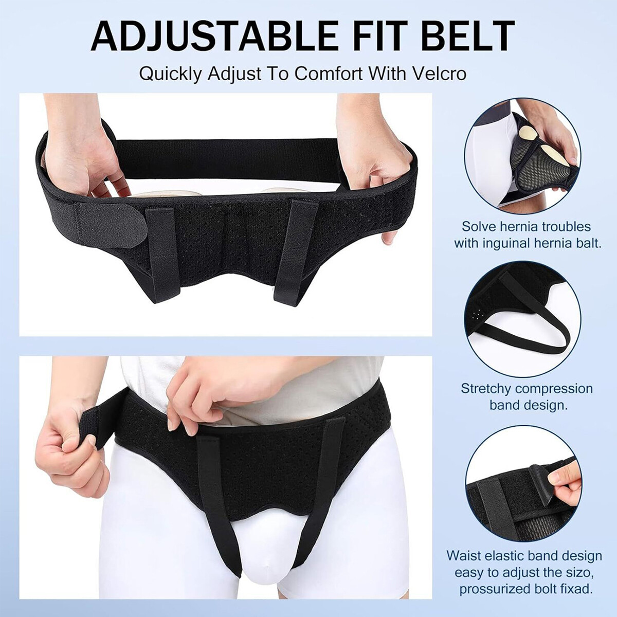 Hernia Support Unisex Double Inguinal Groin Hernia Belt Pain Relief Truss Brace