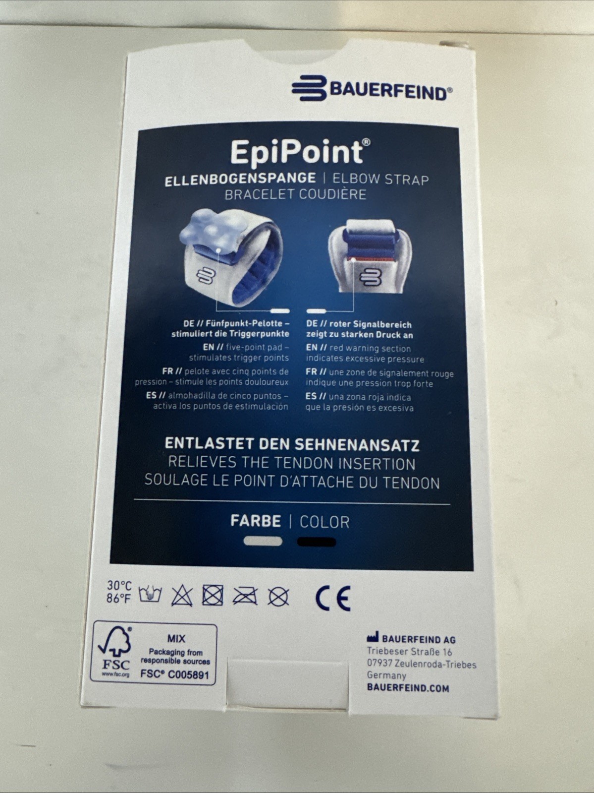 BAUERFEIND EpiPoint® Stabilizing brace for the treatment of tennis Elbow