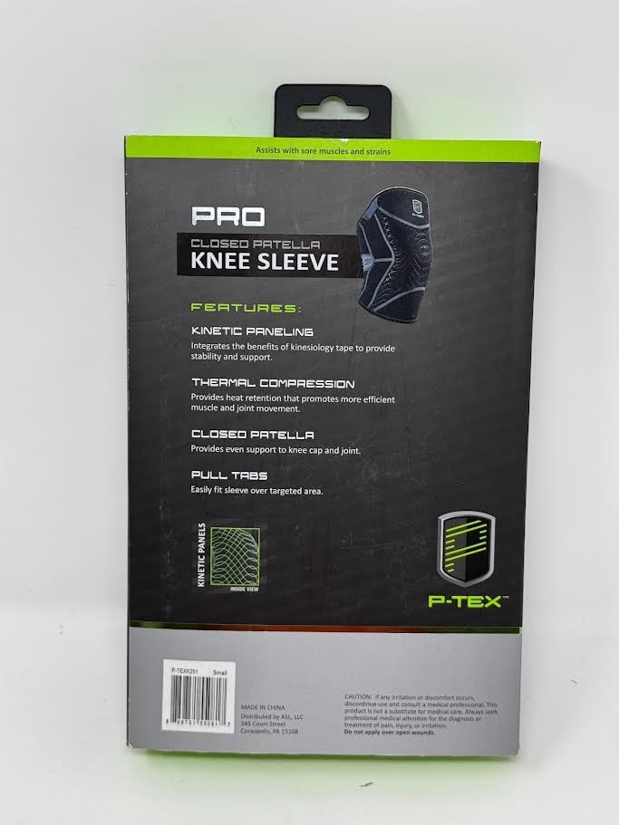 P-TEX ‘ PRO KNEE SLEEVE ‘ SMALL ” P-TEXK201 ” CLOSED PATELLA