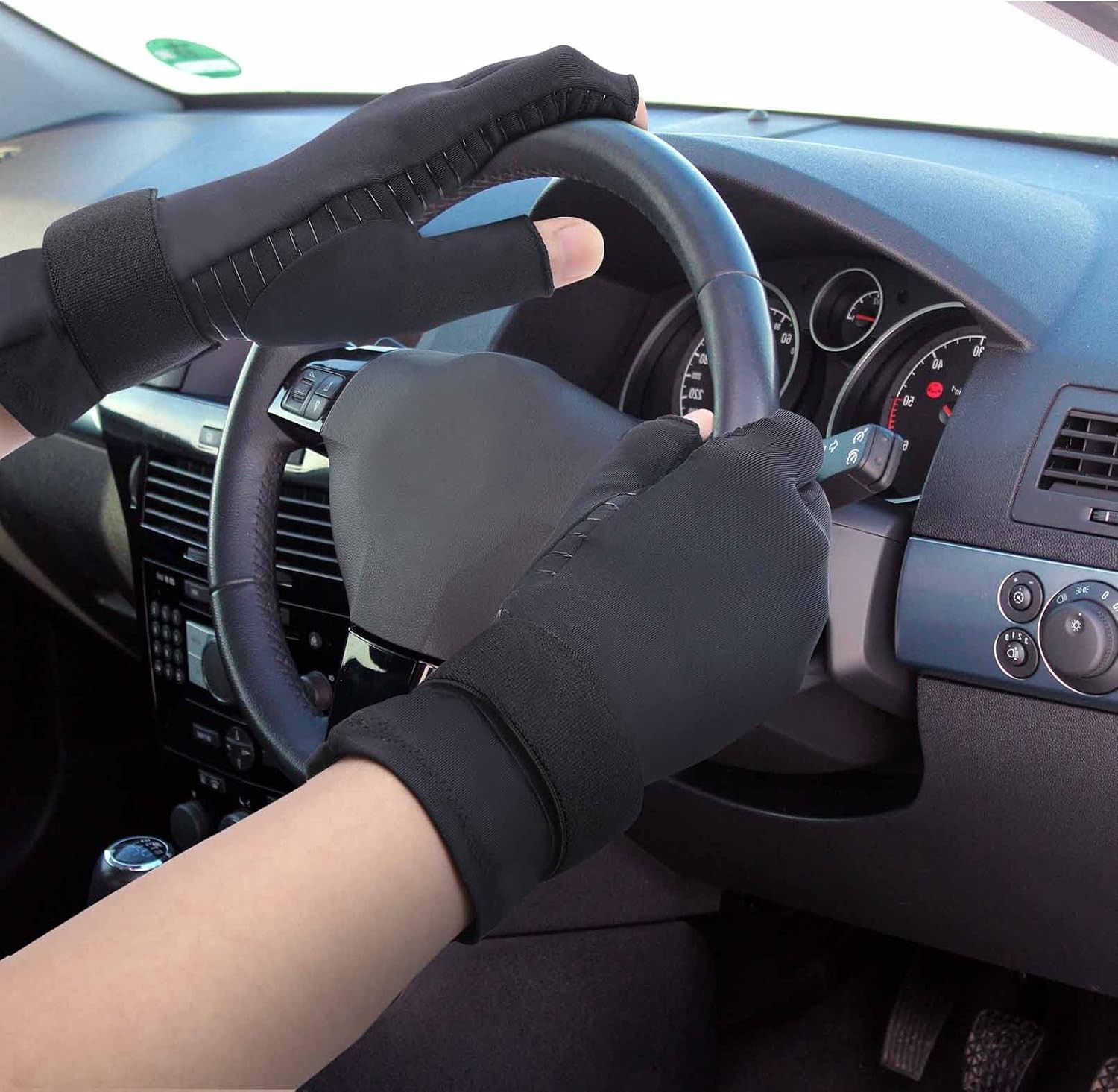Tikaton Copper Infused Compression Arthritis Gloves with Wrist Strap for Hand Pa