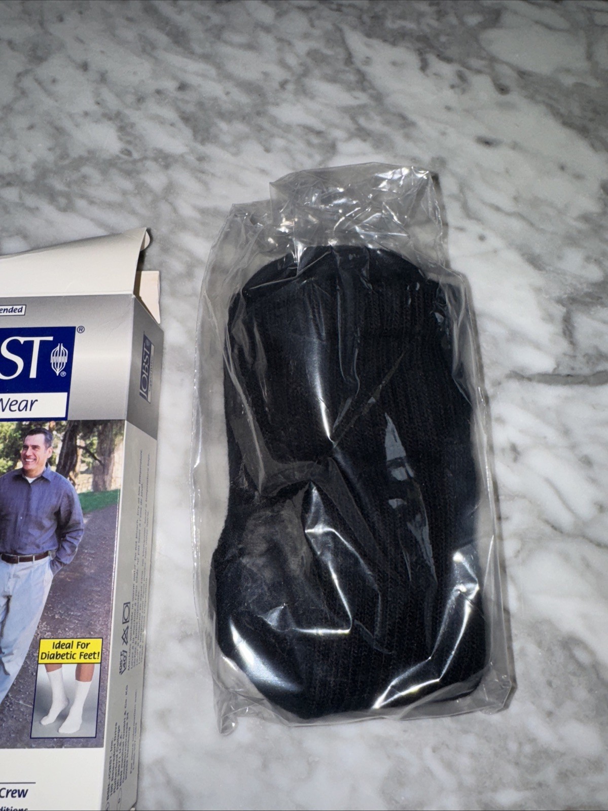 JOBST SensiFoot Diabetic Crew Style Socks 8-15mmHg (Black) Large