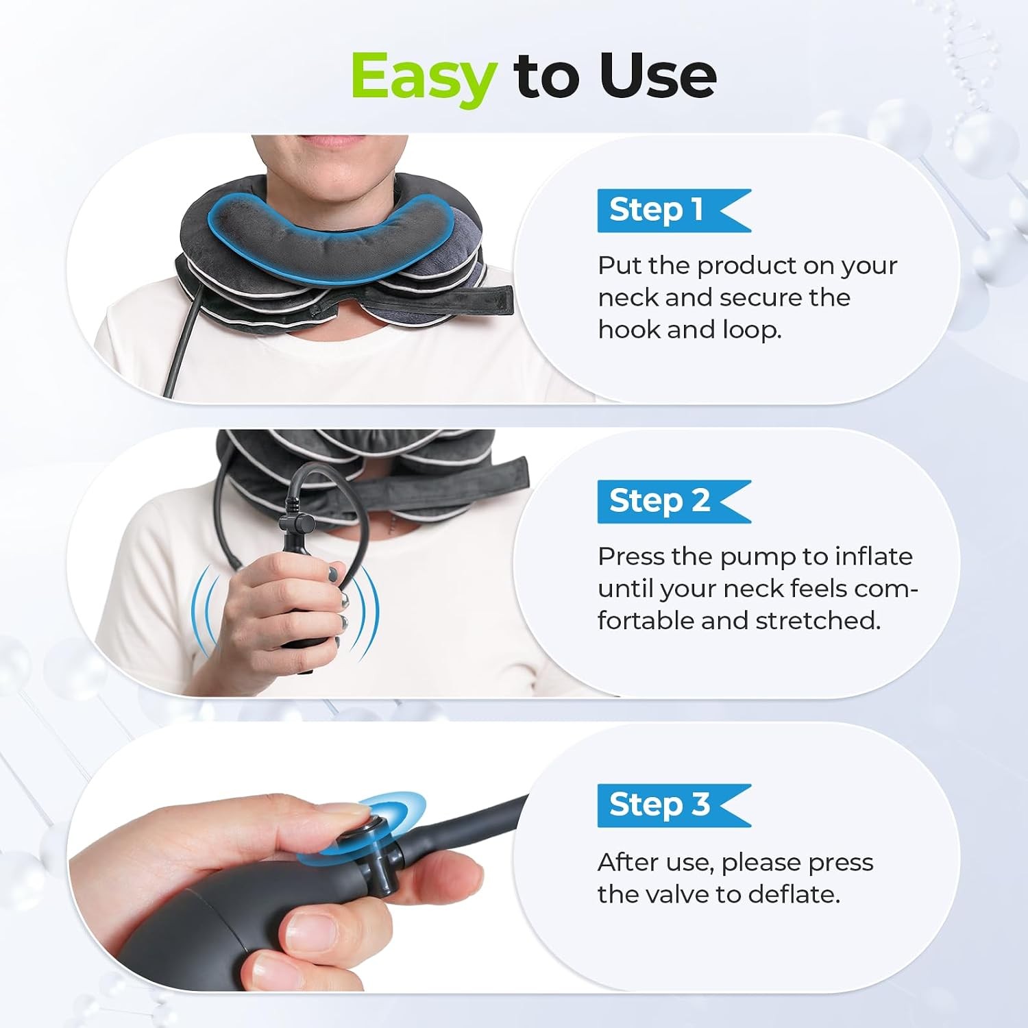 Inflatable Neck Stretcher Cervical Traction Cervical Stretcher W/ 3-Layer Design