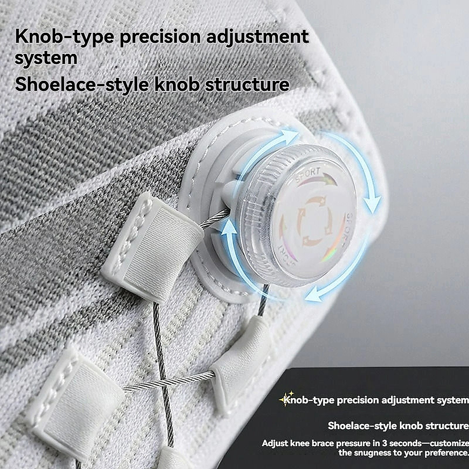 Knee Brace Adjustable Knob Compression Sleeve Joint Meniscus Arthritis Men Women
