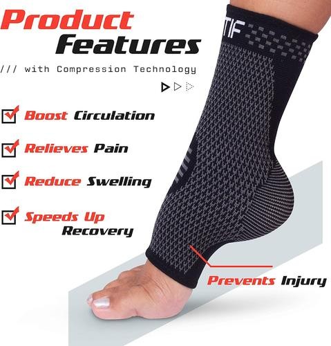 Actif Ankle Compression Support Pain Swelling Recovery SMALL US Size 4-7 16z