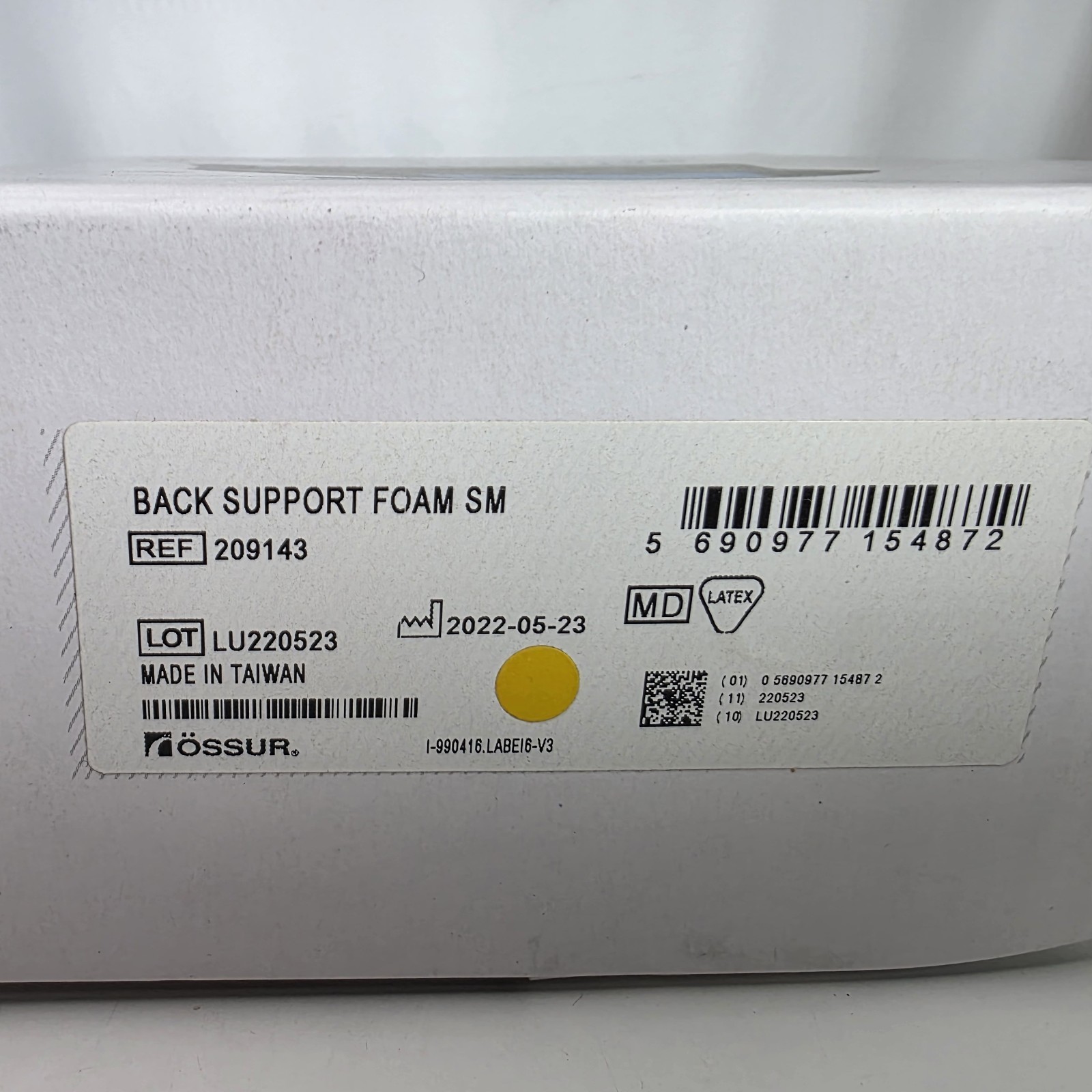 Ossur Formfit Back Support – Size Small. NEW.