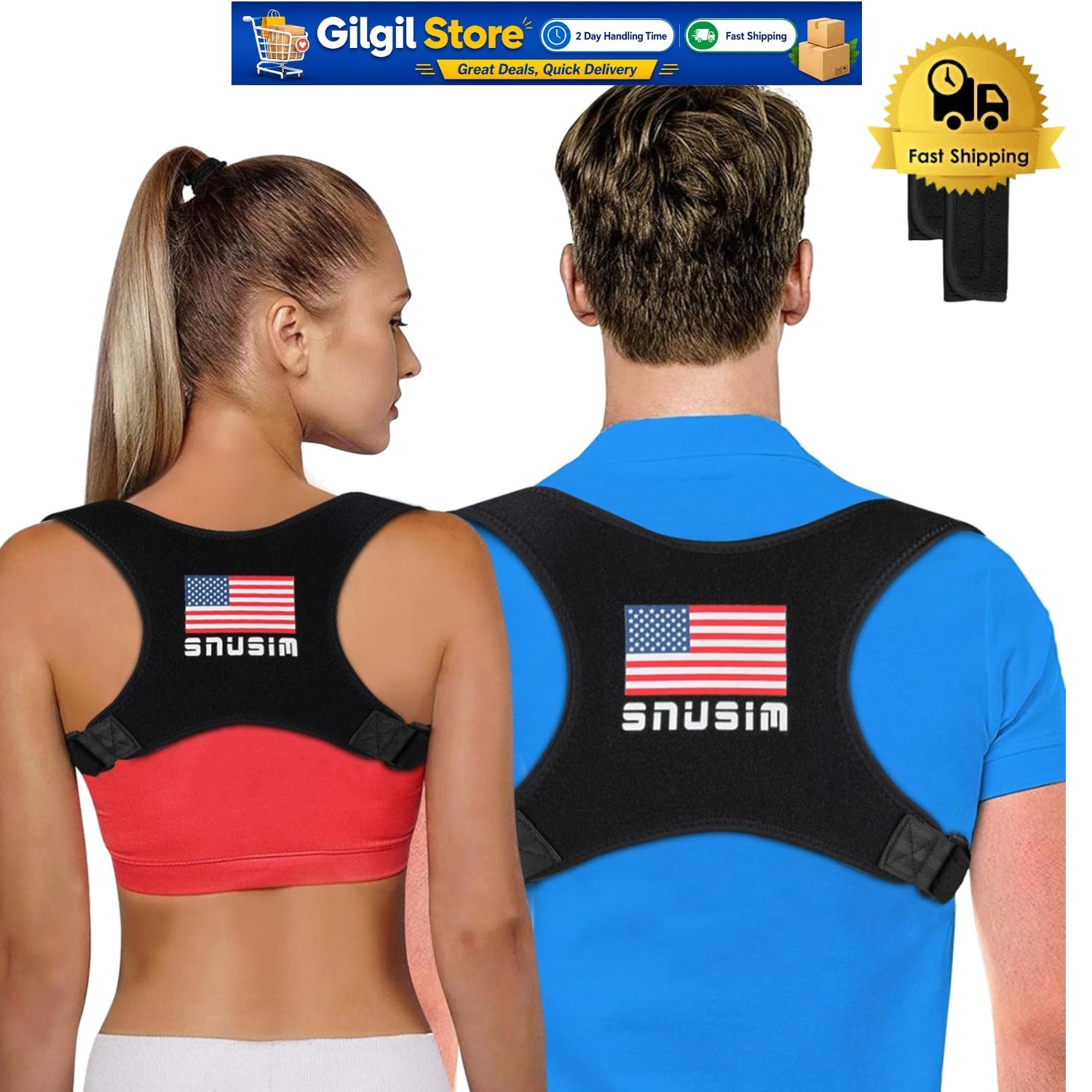Posture Support Back Brace for Spine Alignment – Adjustable Fit for All Sizes