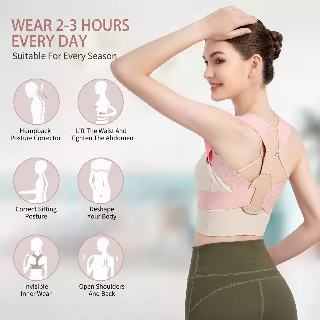 Invisibility Breathable Posture Corrector Belt Adjustable Rectify Posture Back S