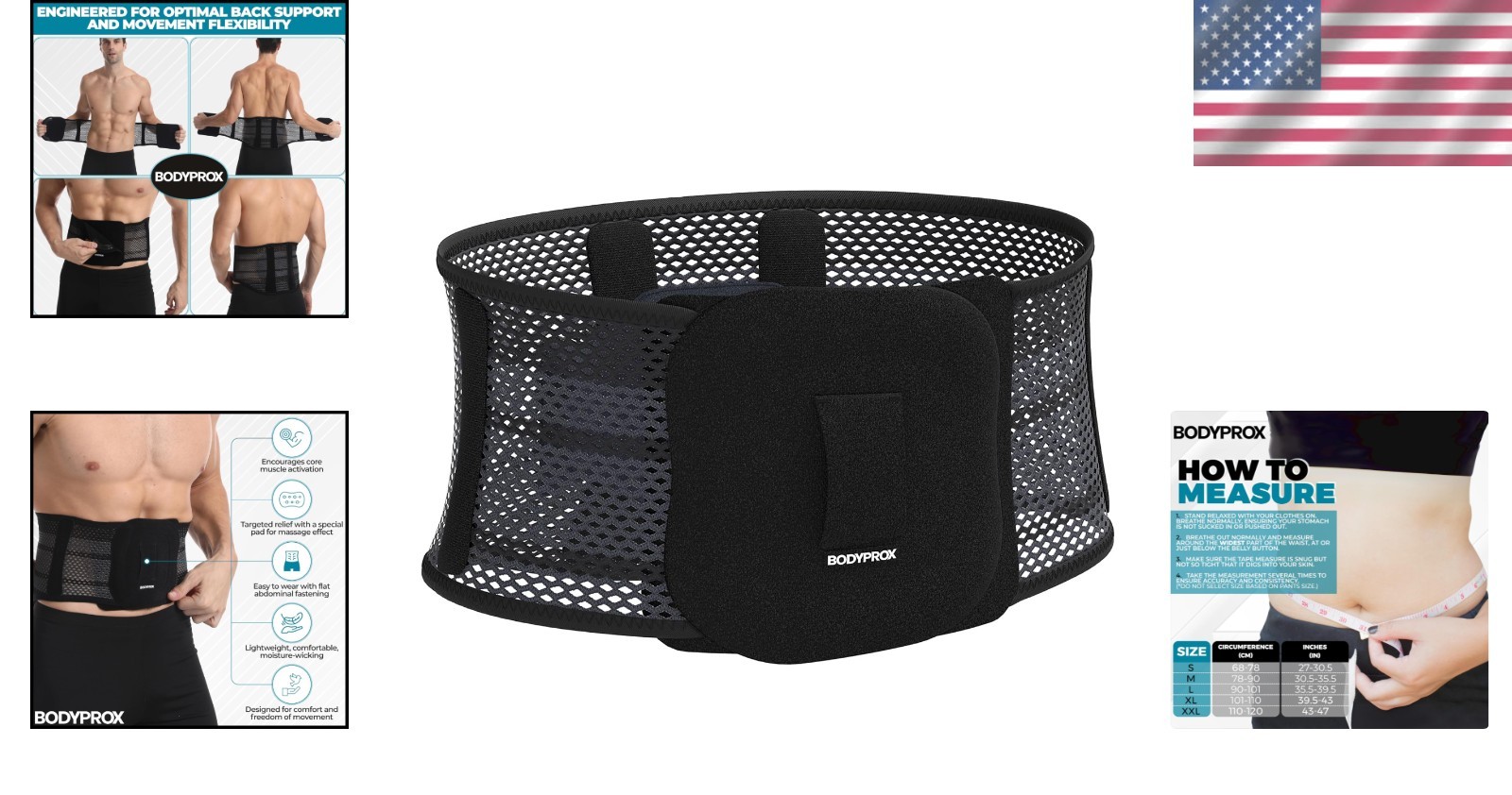 Ergonomic Medium Back Brace for Men and Women – Breathable Support & Pain Relief