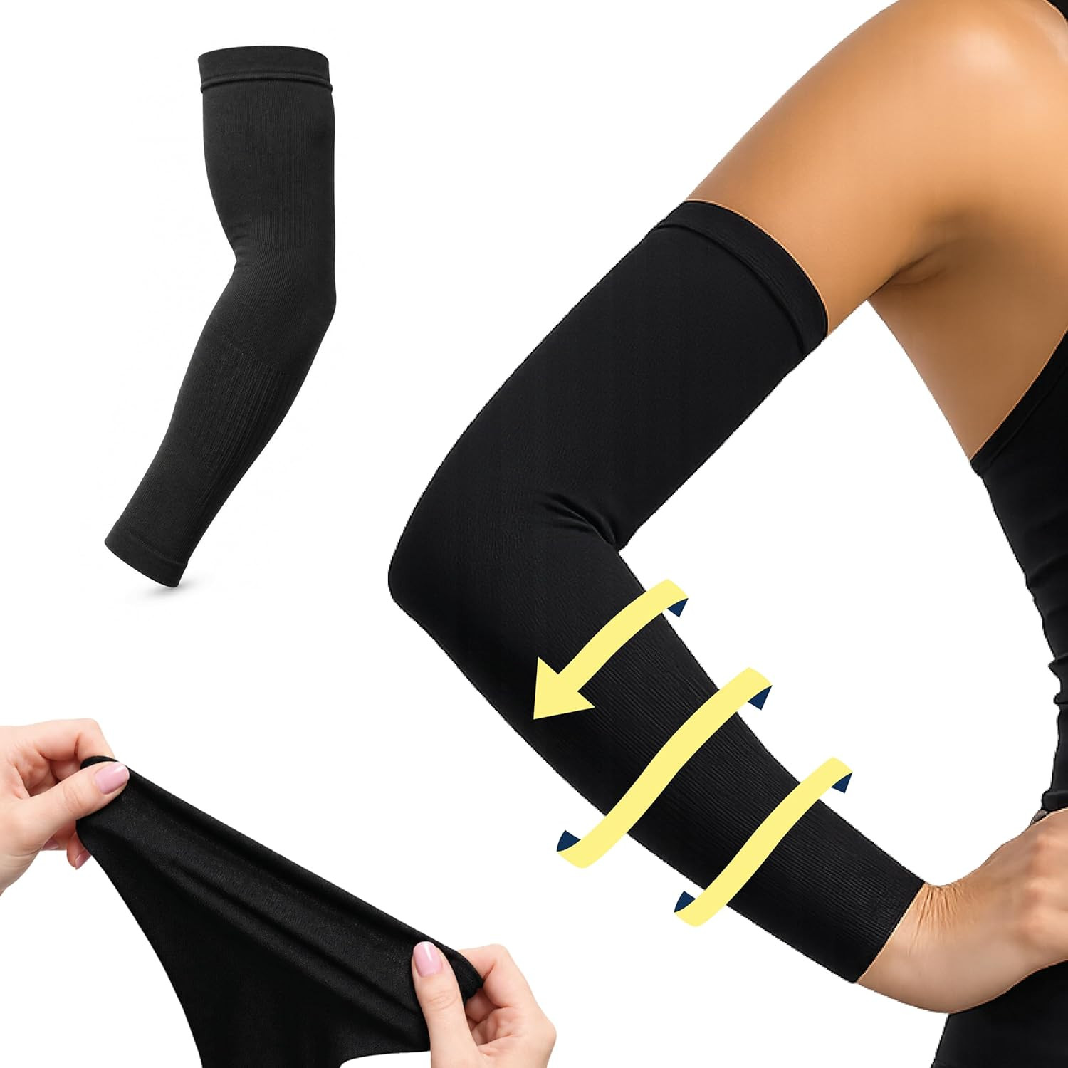 Full Arm Compression Sleeve, 10-20 Mmhg, Men & Women | Graduated Support, Breath