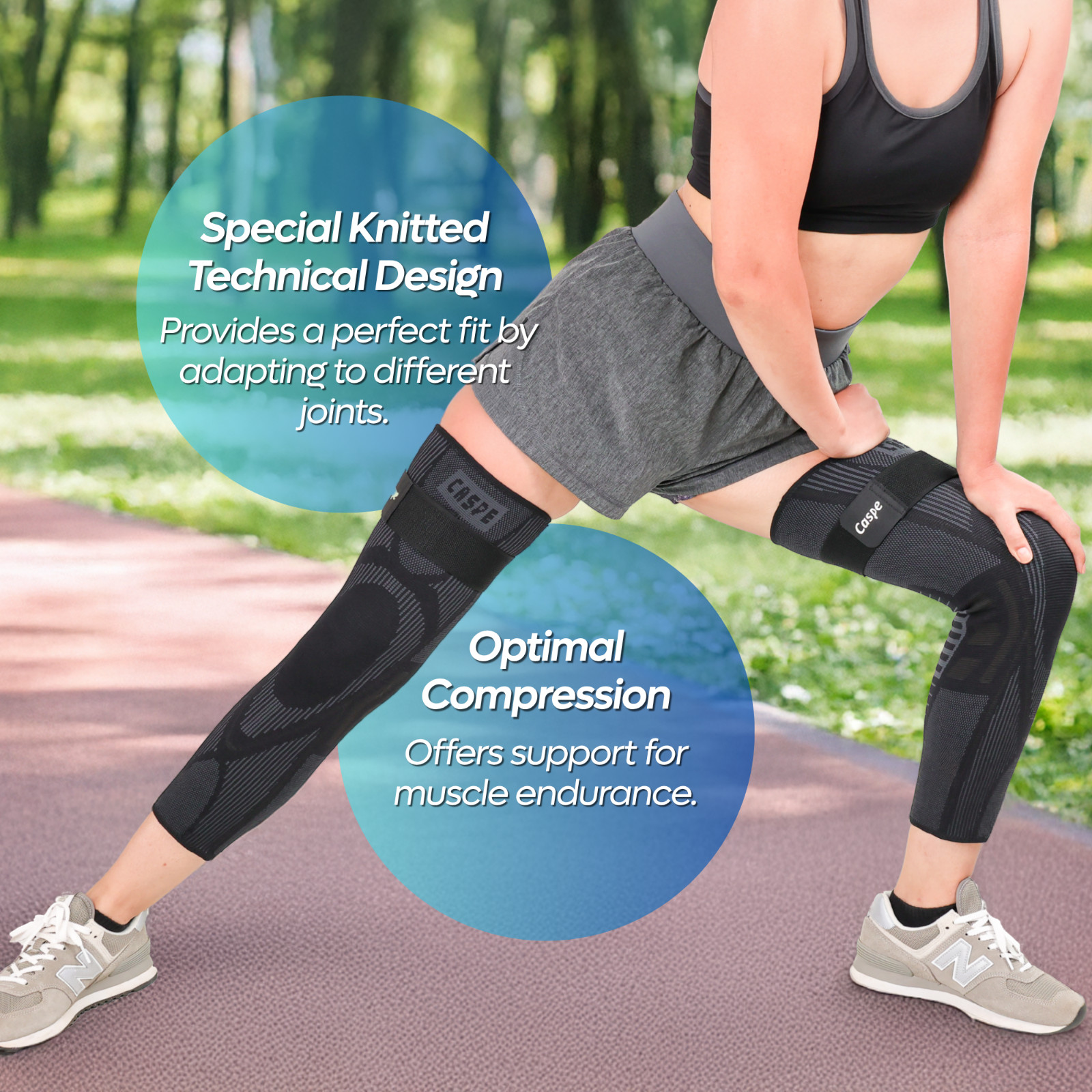 Knee Support Compression Full Leg Sleeve Brace Sport Joint Pain Relief Arthritis