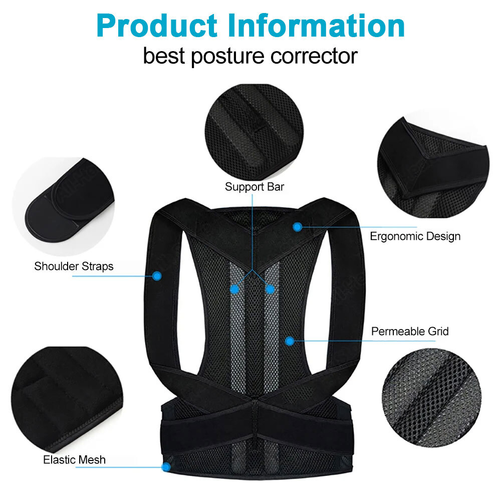 Chest Up Back Brace for Women Men Back Support Posture Corrector Vest Shaper