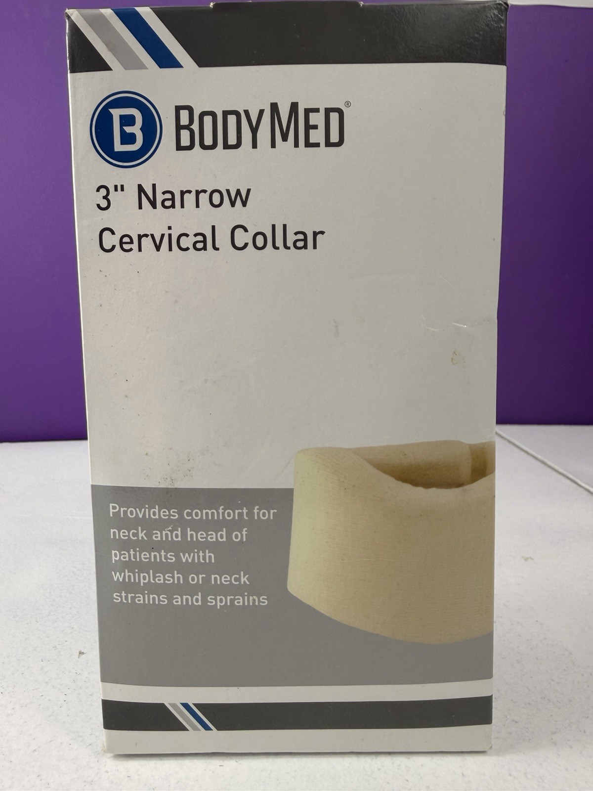 BodyMed Cervical Collar 3in Narrow Beige Foam Stabilization Hook-and-Loop